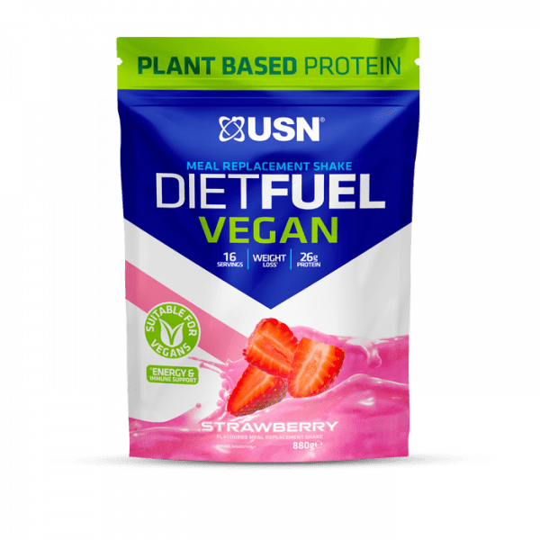 USN DIET FUEL Vegan, 880g Diät Produkte - Strawberry - MHD 29.09.2023