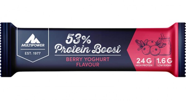 MULTIPOWER 53% Protein Boost Riegelbox 20 Stück 45g Bars und Snacks