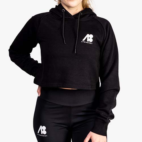 ATOMBODY Crop Sweat Hoodie black