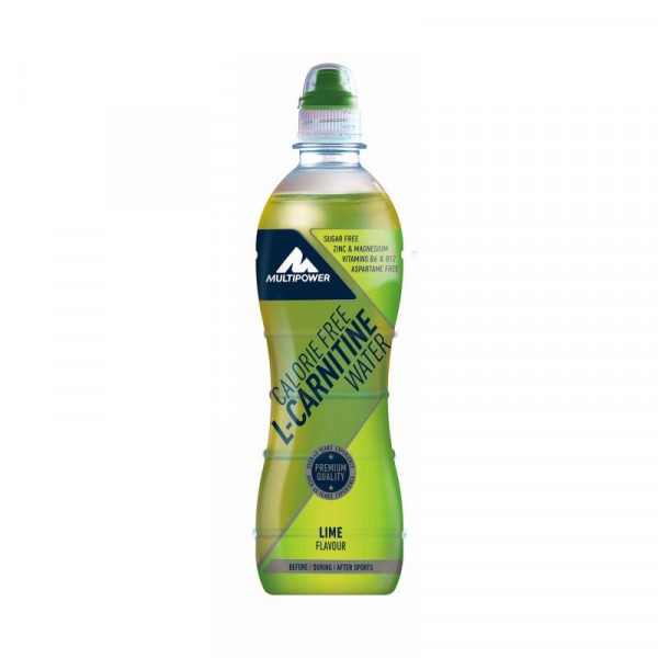 MULTIPOWER Calorie Free L-Carnitine Water 0,5l Water Lime Tray 12 Stück Drinks