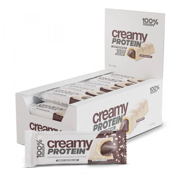 100% NUTRITION CREAMY Protein Bar 24x30g
