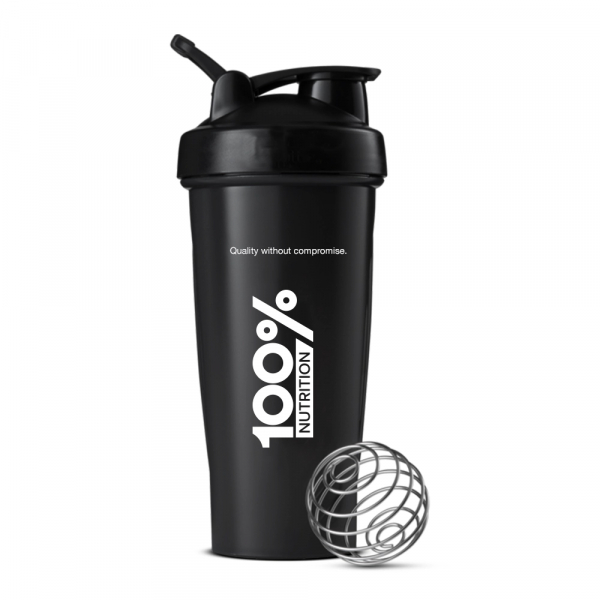 100% NUTRITION Matte Black Shaker 650ml