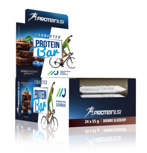 PROTEINI.SI Protein Bar 24x55g Brownie Blueberry - MHD 06.06.2023