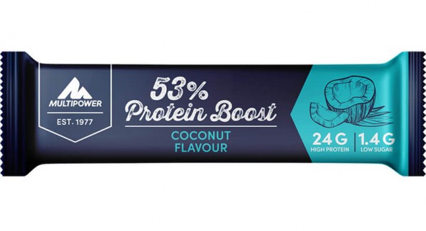 MULTIPOWER 53% Protein Boost Riegelbox 20 Stück 45g Bars und Snacks